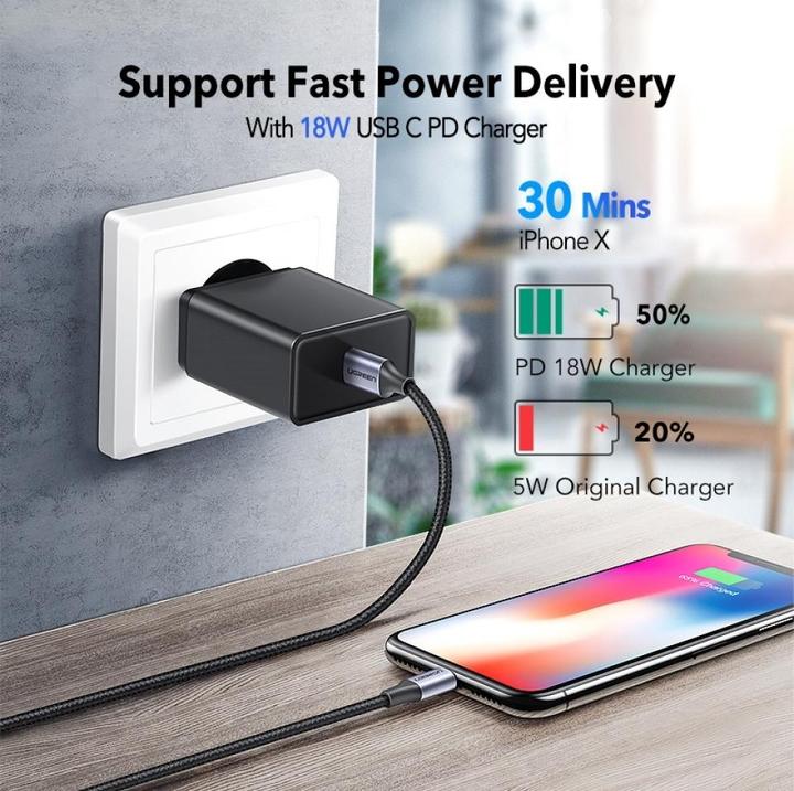Image du produit Ugreen Câble Lightning vers USB-C 2.0 (1 m, USB 2.0)