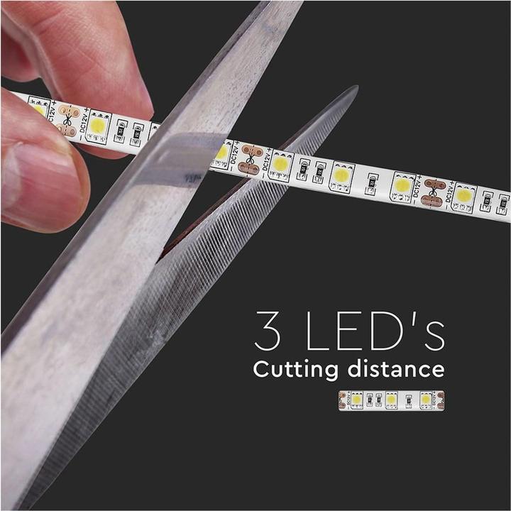 Immagine prodotto V-TAC VT5050 Striscia LED SMD5050 60 LED 4500K IP65 5m (Bianco, 500 cm, Interno)