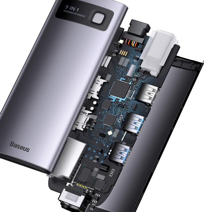 Produktbild Baseus Metal Gleam Series 9-in-1 Multifunctional Type-C HUB Docking Station (USB-C, 9 Ports)