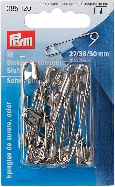 Produktbild Prym Sicherheitsnadeln Stahl, silber Nr. 1, 34 mm, Karton 1'000 Stk