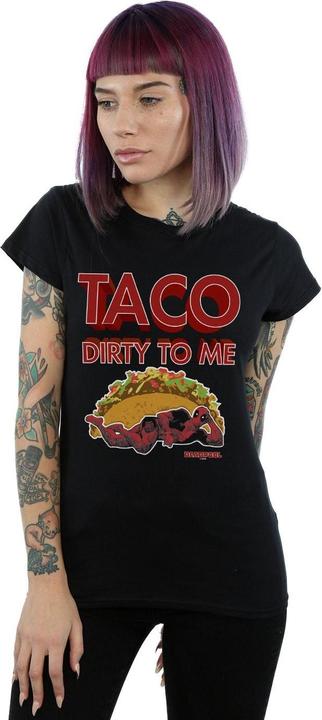Actual product image Womens/Ladies Deadpool Taco Dirty To Me Cotton T-Shirt (L)