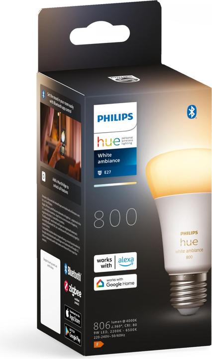 Image du produit Philips Hue Hue White Ambiance (E27, 6 W, 570 lm, 1 x, F)