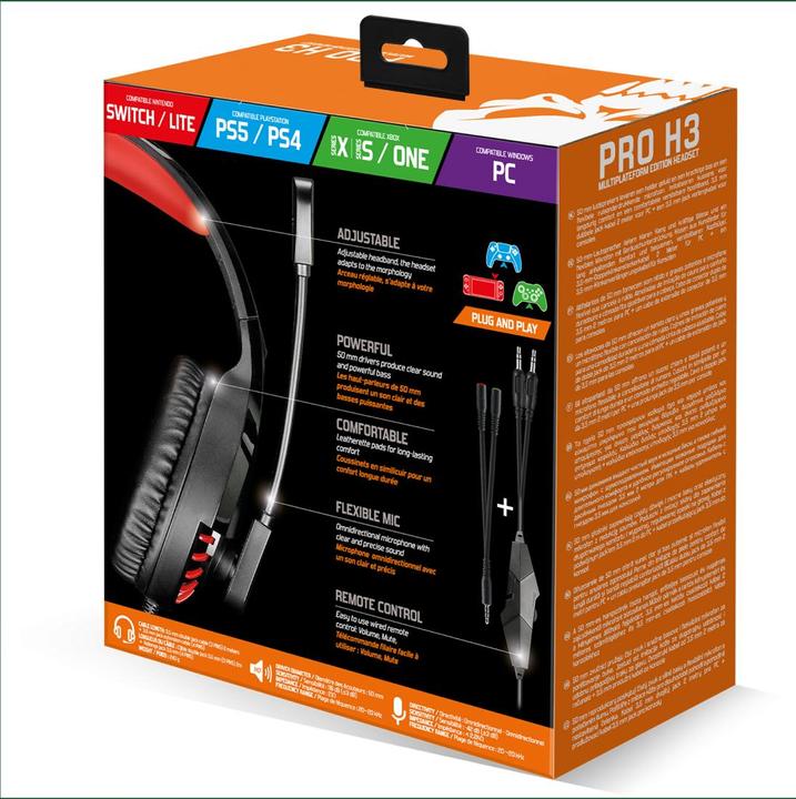 Image du produit Spirit Of Gamer Casque Micro Gamer Filaire Pro-H3 (Noir/Rouge) (Filaire)