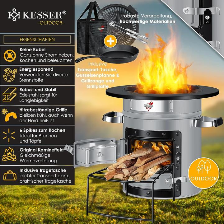 Produktbild Kesser Raketenofen mit Grillpfanne & Tragetasche