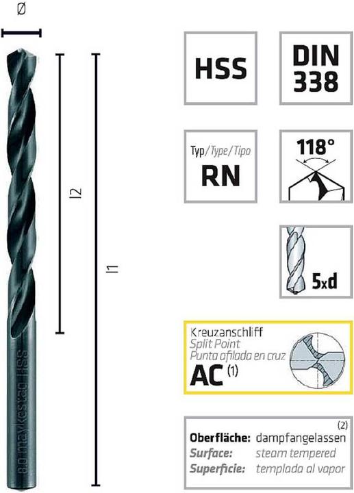 Actual product image Alpen HSS Twist Drill with Cross Grinding (0.6 millimetre)