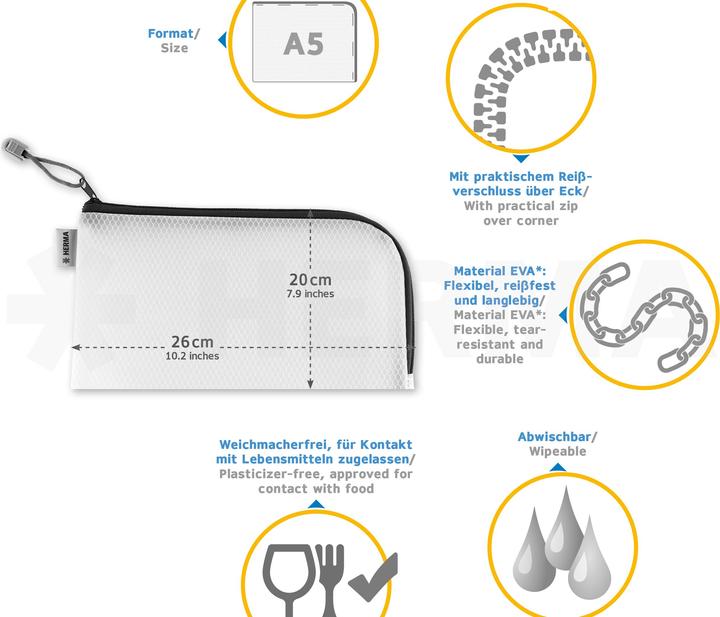 Image du produit Herma Pochette zippée A5