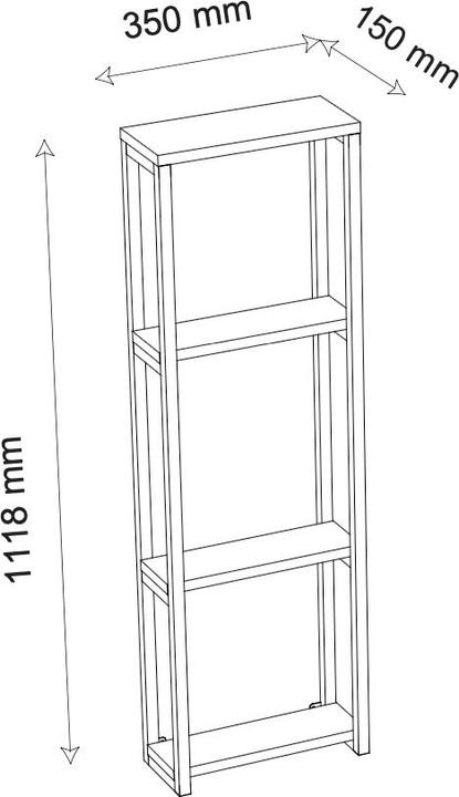 Produktbild VCM Badmöbel Hochschrank Bad Regal Bitila L (112 x 35 x 35 cm)