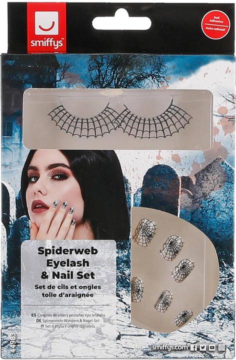 Actual product image Smiffys Make-Up FX Spider Web Costume Eyelash & Nails Set (Eyelashes applicator)