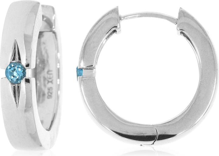 Actual product image Xen Creoles with Swiss Blue Topaz approx. 0.32 ct. rhodium-plated (925 Sterling silver)