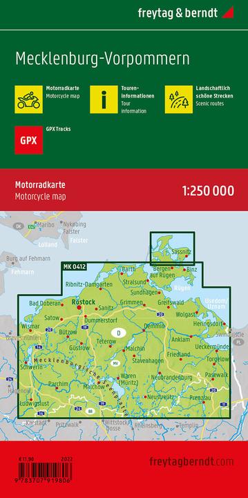 Produktbild Mecklenburg-Vorpommern, Motorradkarte 1