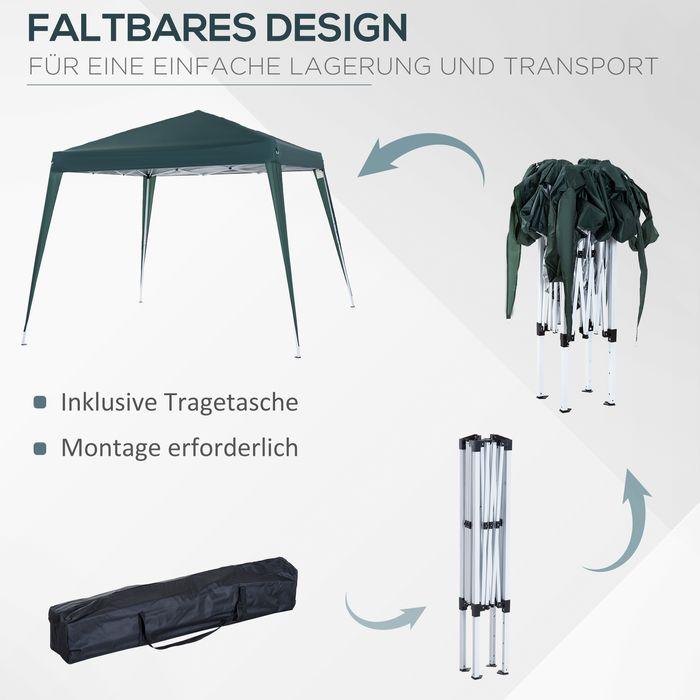 Actual product image Swisshandel24 Folding gazebo incl. carry bag 2.4x2.4m steel green (240 cm, 240 cm)