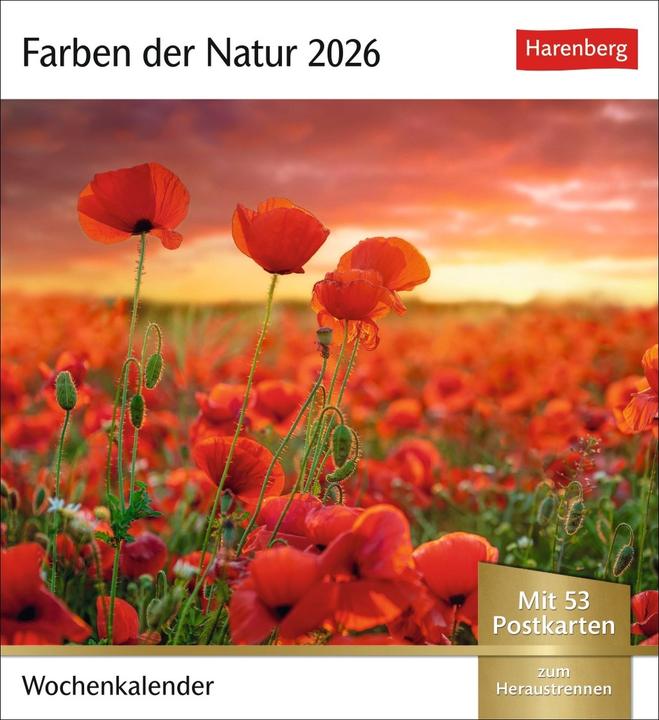 Produktbild Harenberg Farben der Natur Postkartenkalender 2026 - Wochenkalender mit 53 Postkarten (Deutsch)