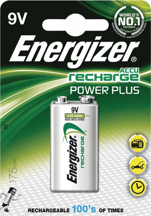 Actual product image Energizer Recharge Power Plus (1 pcs., 9V Block, 175 mAh)