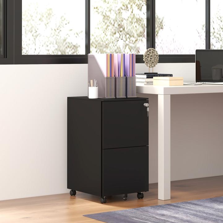 Actual product image Vinsetto Mobile pedestal with 2 lockable drawers
