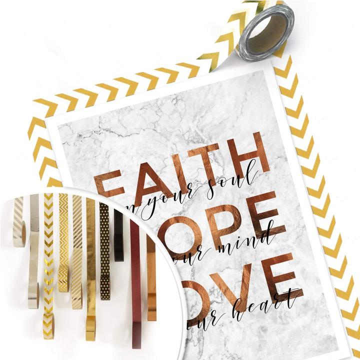 Image du produit Trenddeko Aspect cuivre - Faith Hope Love (60 x 80 cm)