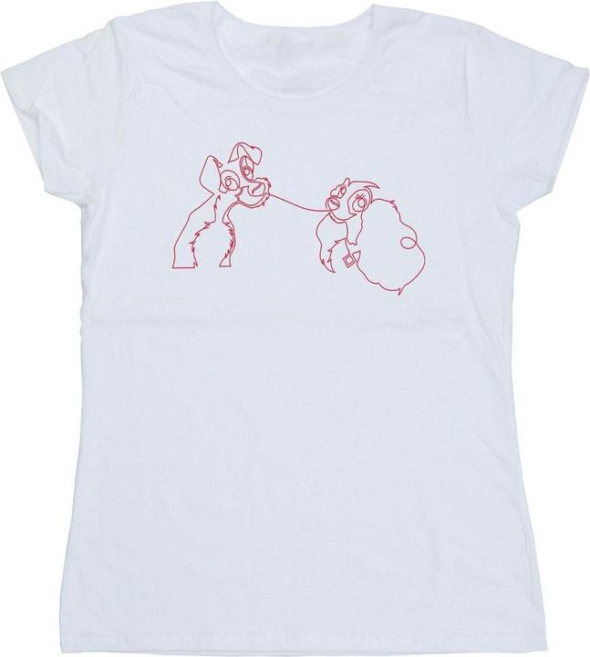 Immagine prodotto Disney Lady And The Tramp Spaghetti Outline Maglietta Donna (XXL)