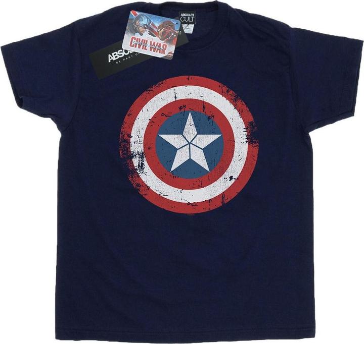Actual product image Boys Captain America Civil War Distressed Shield T-Shirt (128)