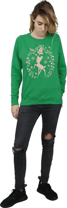 Actual product image Disney Womens/Ladies Bambi Christmas Wreath Sweatshirt (XL)