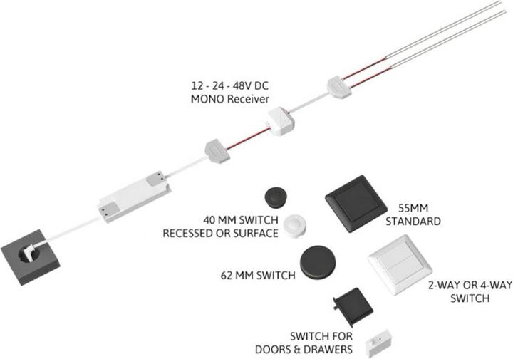 Image du produit OK-Line Standard interrupteur 4 voies Piezo 12/24 V