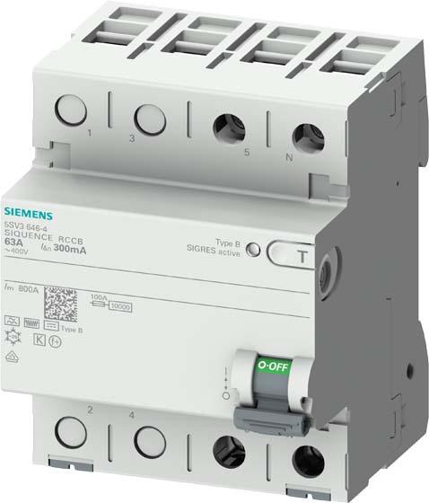 Siemens 5SV3624-4 2-pole type B 40A 300mA 230V RCD circuit breaker