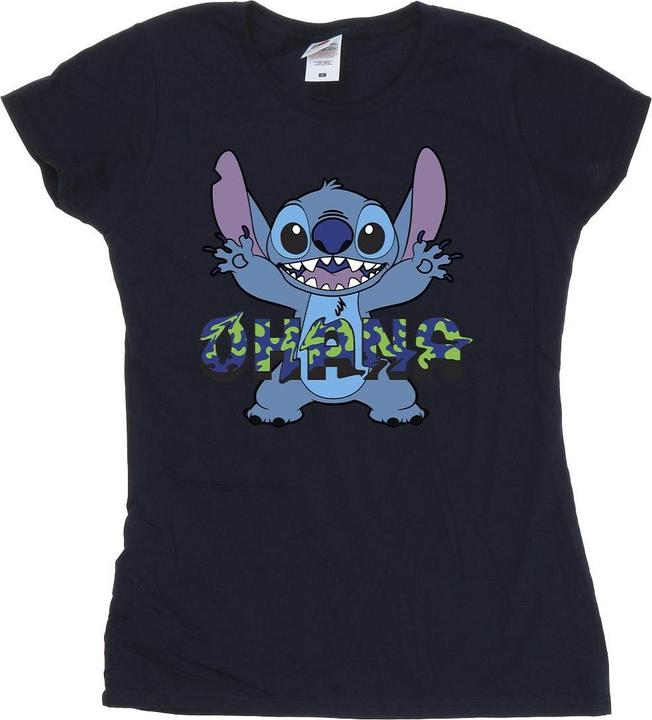 Disney Lilo And Stitch Ohana Blue Glitch TShirt (XL)