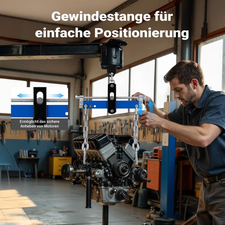 Produktbild Wiltec Balancierer bis 680kg Getriebeheber Stahl Motorheber Werkstattkran
