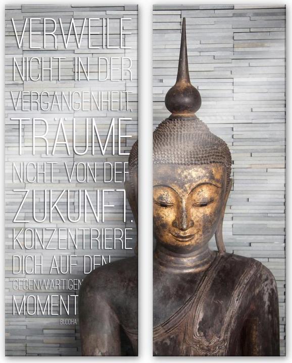 Produktbild Trenddeko Verweile nicht in der Vergangenheit... (2-teilig) (50 x 120 cm)