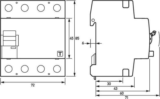Actual product image Doepke 091448HD DFS 4-pole 63A 0.03A Type B SK N-li HD RCD circuit breaker all-current sensitive