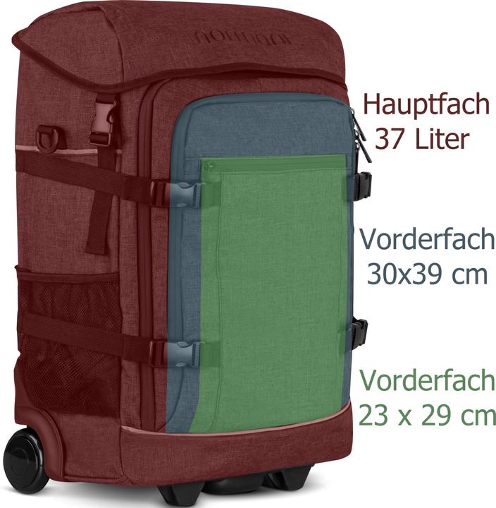 Actual product image Normani Rucksack mit Trolleyfunktion 37 L und Regenüberzug (37 l, Hand luggage (up to 50 litres))