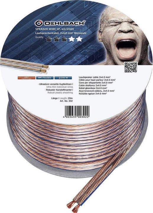 Immagine prodotto Oehlbach Filo per altoparlanti SP40 2000 (20 m, 4 mm².)