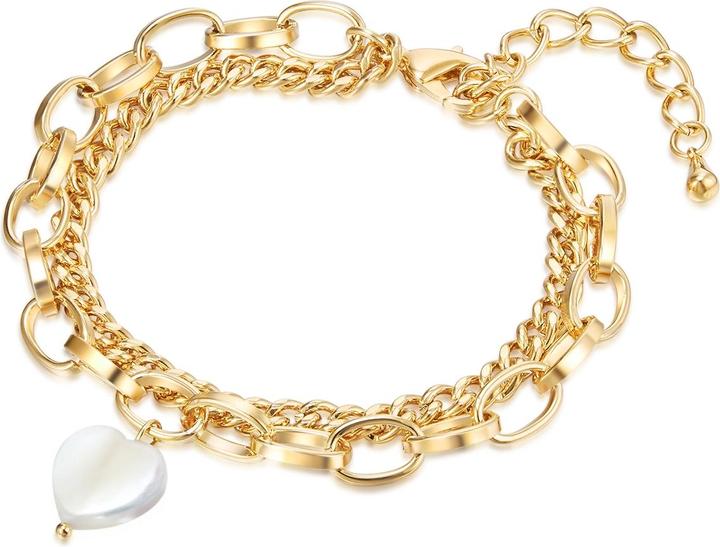 Produktbild Lulu & Jane Damen Messing Perlmutt gelbgold - 29463 (19 cm, Messing)
