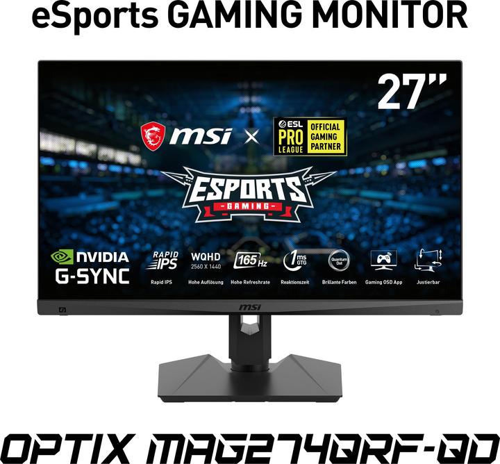Produktbild MSI Optix MAG274QRF-QD (2560 x 1440 Pixel, 27")