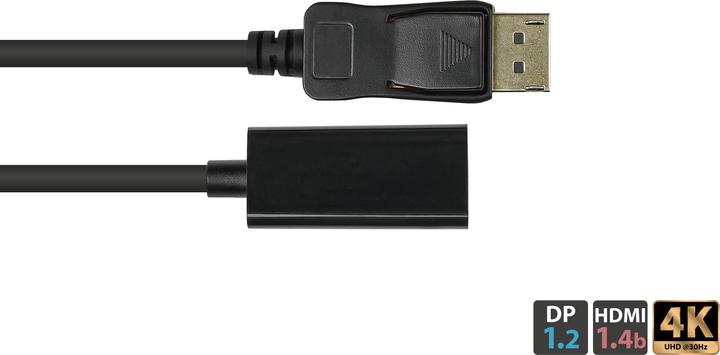 Produktbild Good Connections Adapter DisplayPort 1.2 Stecker an HDMI 1.4b Buchse, 4K @30Hz, vergoldete Kontakte, ca. 20cm, Good C (Klinkenbuchse, 20 cm)