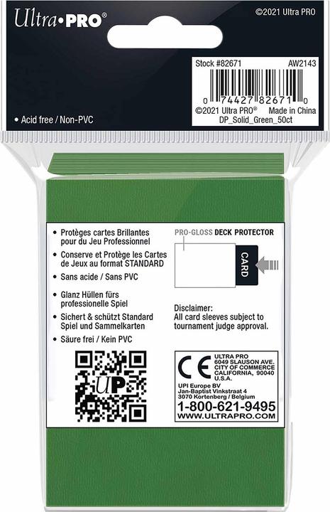 Image du produit Ultra Pro Pochettes de cartes Deck Protector