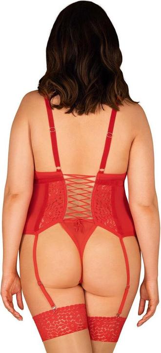 Produktbild Obsessive Strapshemd mit floraler Spitze plus Tanga (4XL)