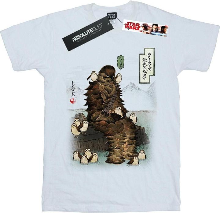 Star Wars The Last Jedi Japanese Chewbacca Porgs TShirt Jungen