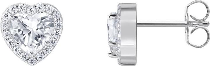 Thomas Sabo Halo-Ohrstecker mit weissem Stein in Herzform (925 Sterlingsilber)