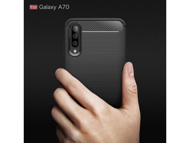 Actual product image Screenguard Samsung Galaxy A70 Cover Carbon Brushed Soft TPU (Samsung Galaxy A70)