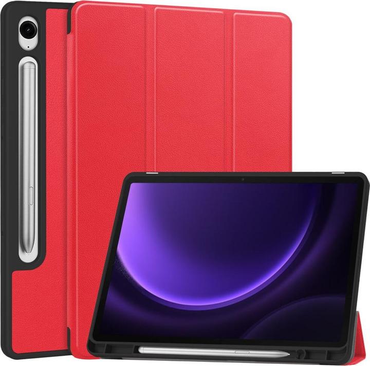 Actual product image Cover-Discount Galaxy Tab S9 / S9 FE - Smart Case silicone red (Galaxy Tab S9)
