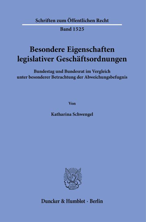 Immagine prodotto Schwengel:Besondere Eigenschaften legis (Tedesco, Katharina Schwengel, 2024)