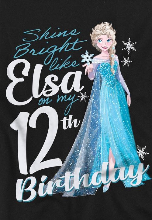Immagine prodotto Disney Frozen Bright Like Elsa Maglietta 12° Compleanno Bambini (128)