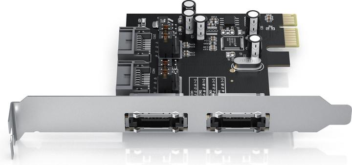 Produktbild CSL PCIe Karte, SATA III / eSata III, 2x intern SATA, 2x extern eSATA Controllerkarte