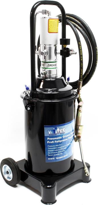 Actual product image Wiltec Professional Grease Gun with 12 Liter Tank and Compressed Air Drive