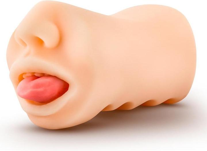 Blush X5 Men - Oral Anne - Handheld 4.75" Realistic Mouth - Blow Job Masturbator Stroker - Open End