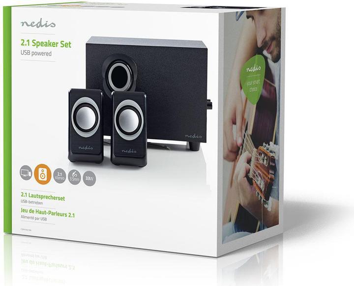 Image du produit Nedis Haut-parleurs pour PC - alimentation par USB - subwoofer - connecteurs d'entrée : 1x 3.5 mm - 2.1 (1 pièce, 16 W)