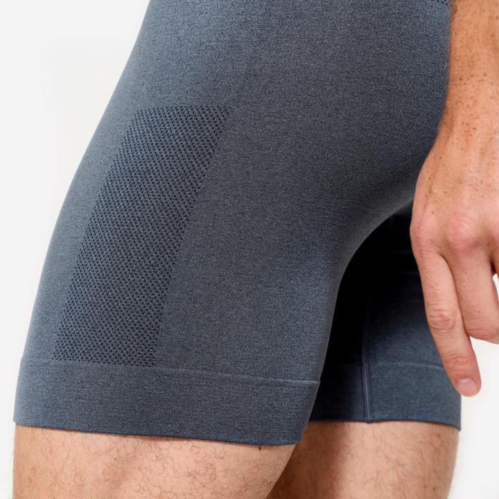 Image du produit Decathlon Boxer long sans couture homme, bleu chiné (L)