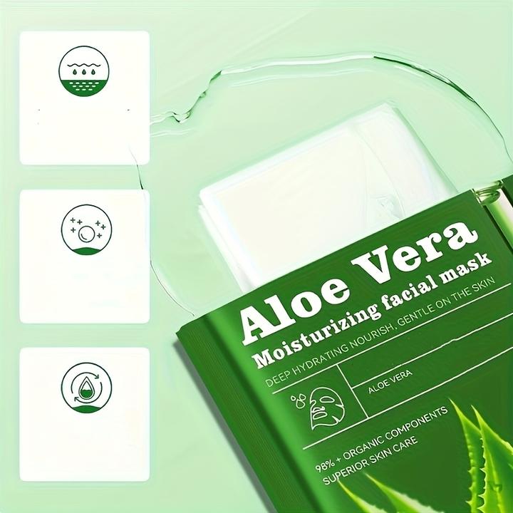 Produktbild PhoneLook 8er Pack Aloe Vera Tuchmasken feuchtigkeitsspendend und straffend mit Hyaluronsäure alkoholfrei (25 ml)