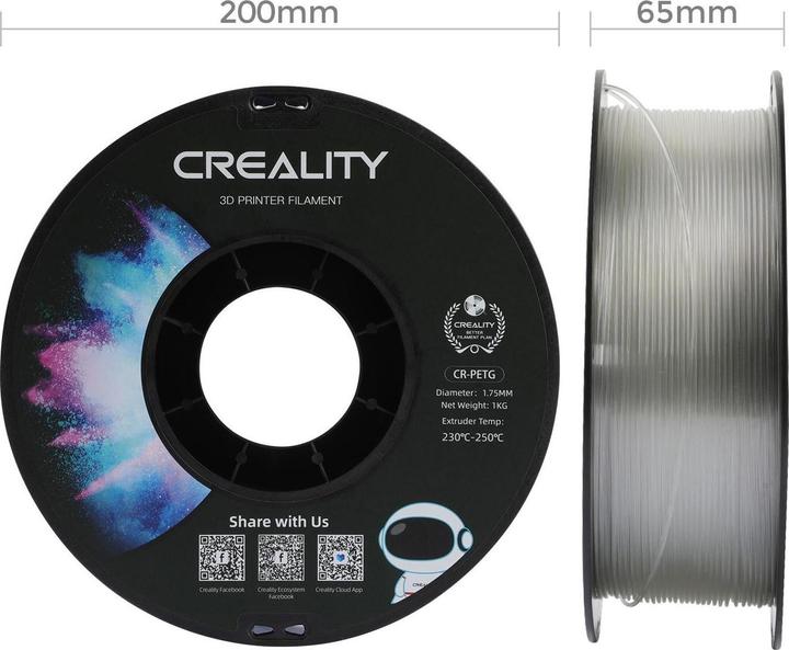 Actual product image Creality Filament (PETG, 1.75 mm, 1000 g, Transparent)