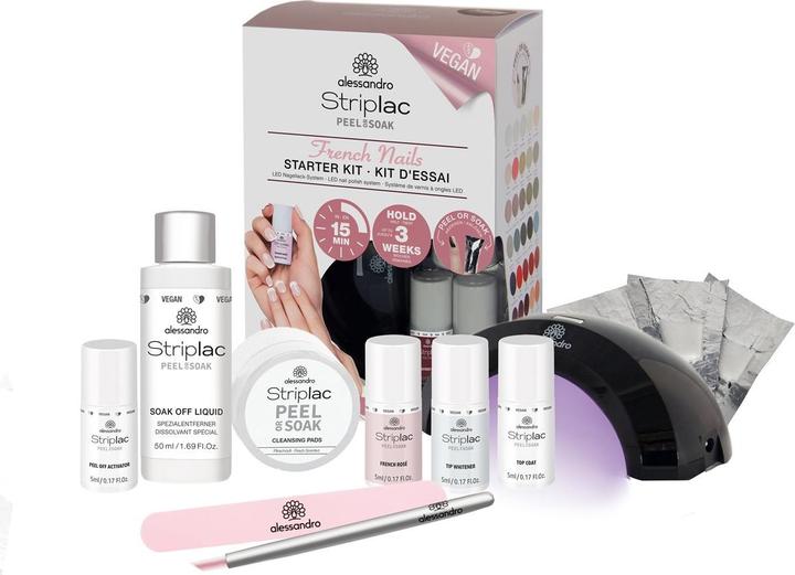 Actual product image Alessandro Striplac Peel or Soak French (Transparent, White, Pink, UV gel varnish)