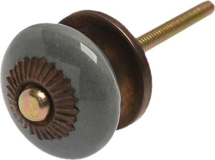 Produktbild Tranquillo Möbelgriff handgemacht, Ø 3.3 cm, Grau/Messing